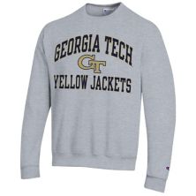 Мужской пуловер с высоким мотором Champion Heather Grey Georgia Tech Yellow Jackets, толстовка Champion