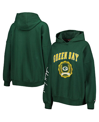 Зеленый женский пуловер с капюшоном Green Bay Packers Becca с заниженными плечами Tommy Hilfiger