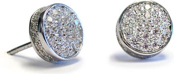 Круглые серьги-гвоздики из стерлингового серебра Pave CZ Liza Schwartz