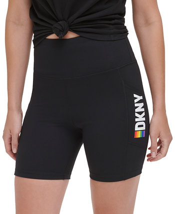 Women's Rainbow Pride High Rise Bike Shorts DKNY