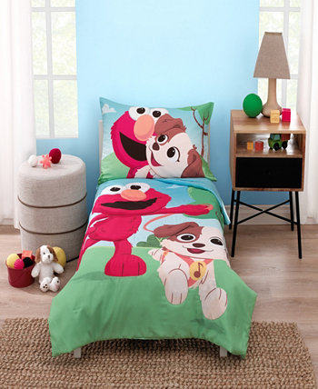 Furry Friends 4 Piece Toddler Bed Set Sesame Street