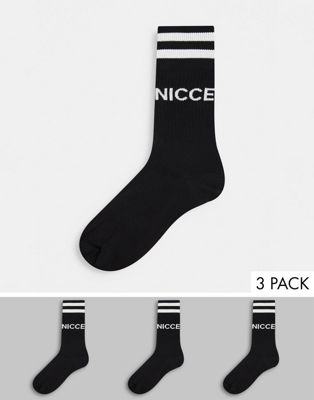 Набор из трех пар черных спортивных носков Nicce Nicce