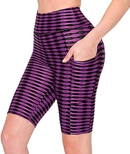 ALWAYS Women's Honeycomb Compression Shorts - High Waist Slimming Butt Lift Textured Workout Shorts Always