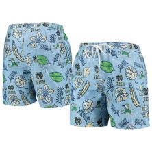Men's Wes & Willy Light Blue Notre Dame Fighting Irish Vintage Floral Swim Trunks Wes & Willy