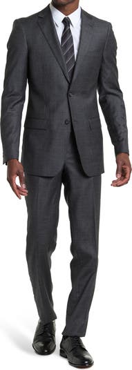 Хлопковый костюм с двумя пуговицами и лацканами серого цвета Zanetti
