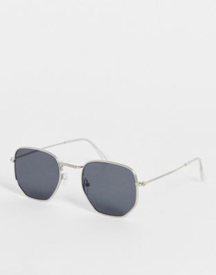 My Accessories London silver metal frame hexagonal sunglasses  My Accessories