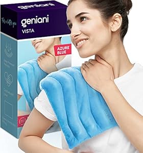 GENIANI Microwavable Heating Pads for Cramps 8"x17", Cordless Microwave Heating Pad for Neck and Shoulders, Knee, Muscles, Joints, Back Pain, Hot Pack for Pain Relief, Hot and Cold (Azure Blue) GENIANI