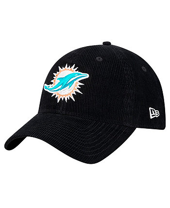 Men's Black Miami Dolphins Corded 9TWENTY Adjustable Hat New Era