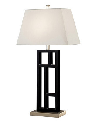 Настольная лампа Perry Modern, 31 дюймовая, черная и матовая сталь, геометрическая скульптура, металлическая настольная лампа с абажуром в стиле ампир Artiva USA