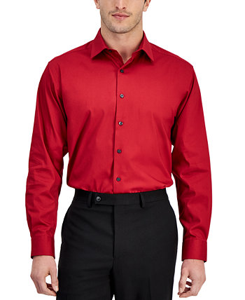 Мужская однотонная классическая рубашка обычного кроя с регулируемой температурой, созданная для Macy's Alfani
