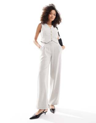 Vero Moda tailored wide leg pants in sand melange - part of a set Vero Moda