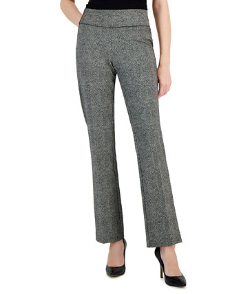 Женские брюки без застежки с узором «елочка» цвета металлик Anne Klein