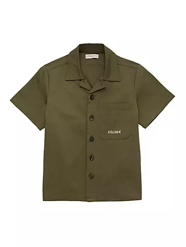 Мальчиковая Рубашка GOLDEN GOOSE Journey Cotton Boxy-Fit Camp GOLDEN GOOSE