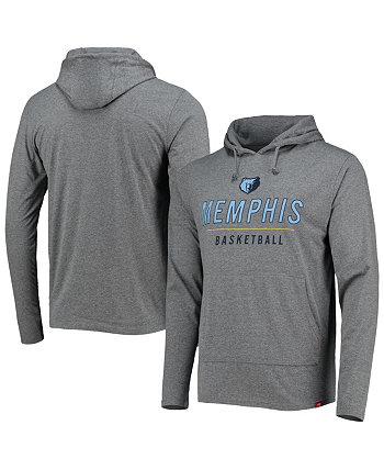 Мужской серый пуловер Memphis Grizzlies с капюшоном для тренировки Shoot Вокруг Rowan Tri-Blend Sportiqe