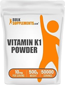 BulkSupplements.com Vitamin K1 (1%) Powder - Vitamin K1 Dogs - Vitamin K Supplements - Vitamin K1 - VIT K - Dry Vitamin K - Vitamin K Supplement (500 Grams - 1.1 lbs) BulkSupplements