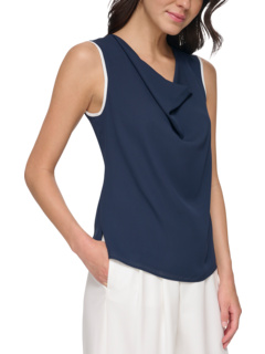 Блузка без рукавов с воротником-хомутом и чашечками DKNY