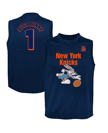 Youth Boys and Girls Blue New York Knicks Space Jam 2 Slam Dunk Mesh Tank Top Outerstuff