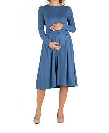Платье для беременных длиной миди и расклешенными карманами 24Seven Comfort