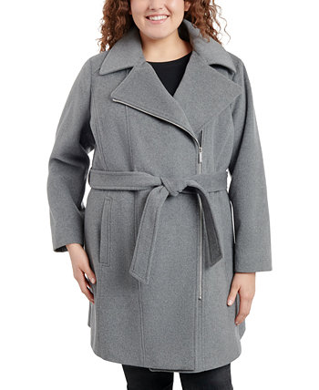 Женское пальто больших размеров с запахом и поясом Michael Kors