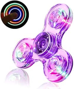 SCIONE LED Fidget Spinners, Light Up Sensory Fidgets Toys for Kids, Glow in The Dark Toy for Kid 4-8-12, ADHD Anxiety Stress Relief Toys for Adults, Easter School Classroom Exchange Gifts for Kids Scione