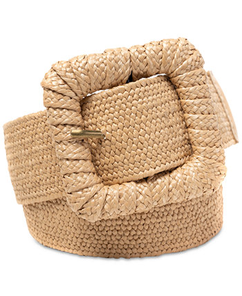 Women's Stretch Straw Wrapped-Buckle Belt, Created for Macy's Style & Co