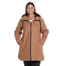 Куртка-букле размера плюс с молнией спереди и капюшоном Weathercast Weathercast