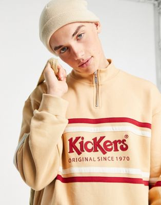 Kickers half zip sweatshirt in beige Kickers