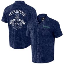 Men's Darius Rucker Collection by Fanatics  Navy Seattle Mariners Denim Team Color Button-Up Shirt Darius Rucker Collection by Fanatics