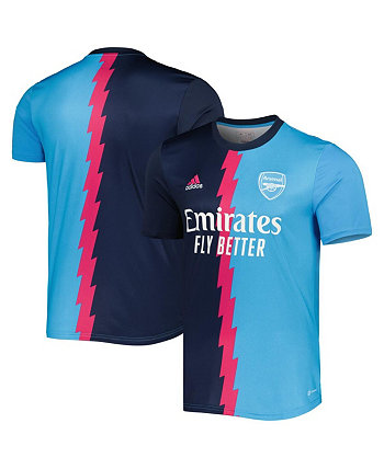 Мужская голубая предматчевая футболка Arsenal 2022/23 Adidas
