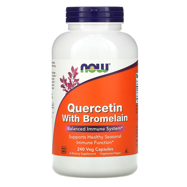 Quercetin with Bromelain, 240 Veg Capsules NOW Foods