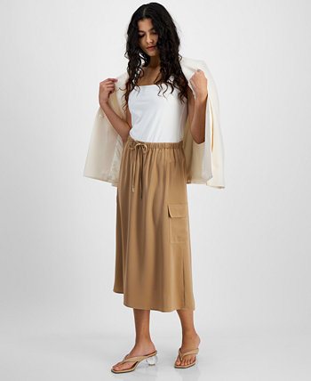 Женская юбка-миди карго с завязками на талии, созданная для Macy's Bar III