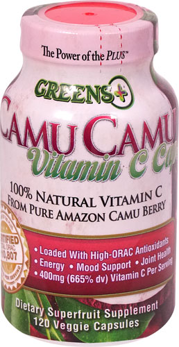 Капсулы Camu Camu с витамином С, 120 растительных капсул Greens Plus