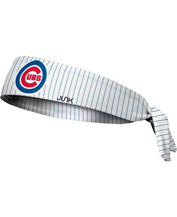 Повязка на голову с завязками в тонкую полоску White Chicago Cubs Junk Brand