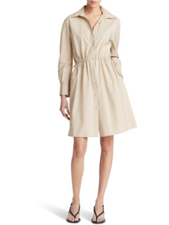 Drawcord Ruched Shirt Dress Vince