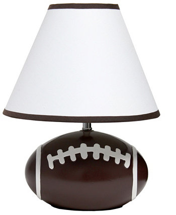 SportsLite 11.5" Tall Athletic Sports Football Base Ceramic Bedside Table Desk Lamp Simple Designs