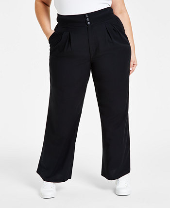 Широкие брюки с высокой посадкой и широкими штанинами больших размеров, созданные для Macy's Bar III
