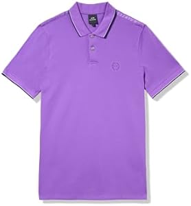 Armani Exchange Men's Slim Fit Cotton Piquet Tipped Polo A｜X Armani Exchange