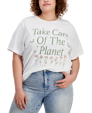 Trendy Plus Size Take Care of the Planet Graphic T-Shirt Grayson Threads, The Label