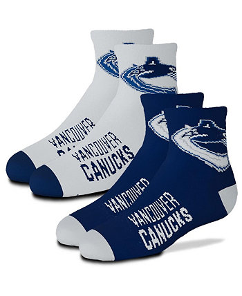 Комплект из двух пар носков для мальчиков и девочек, молодежная команда «Ванкувер Кэнакс» в четверть длины For Bare Feet
