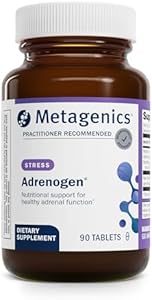 Metagenics Adrenogen - Adrenal Health Support - Raw Adrenal Complex - Aid in Hormone Balance* - with B Vitamins & PABA - Guaranteed Raw - Non-GMO - Gluten-Free - 90 Tablets Metagenics