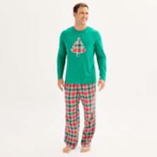 Men's Jammies For Your Families® Merry & Bright Tree Flannel Open Hem Top & Bottom Pajama Set Jammies For Your Families