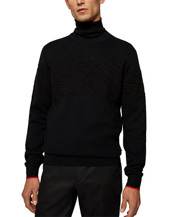 Мужской свитер с тигровыми полосками из смесовой шерсти BOSS BOSS Hugo Boss