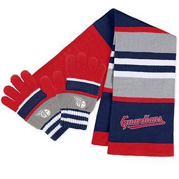 Women's WEAR by Erin Andrews Cleveland Guardians Stripe Glove & Scarf Set Unbranded