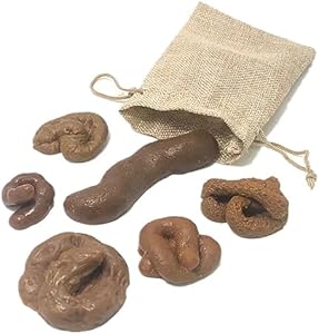 Cooplay 6pcs Poop Prank Toy Different Shapes Simulation Realistic Dog Poo Model Adult Pooping Favors Funny Joke Trick Stool Faeces with Package for Halloween April Fools' Day Party Cooplay