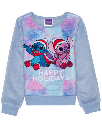 Детский Пуловер с Длинным Рукавом Disney, Для Девочек, с изображением Stitch и Angel Disney