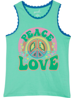 Peace Love Crochet Trimmed Tank (Toddler/Little Kids/Big Kids) PEEK