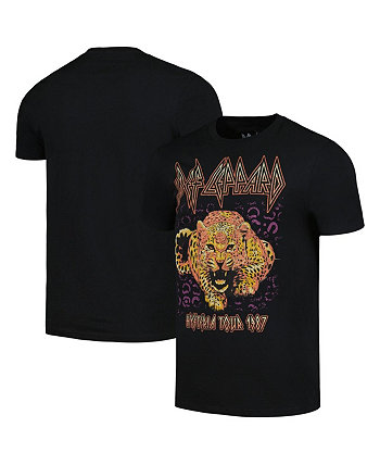 Men's Black Def Leppard Hysteria Tour 1987 Graphic T-shirt Ripple Junction