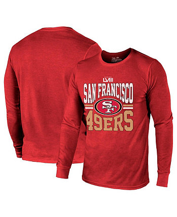 Многоцветная футболка с длинным рукавом Majestic San Francisco 49ers Super Bowl LVIII Majestic