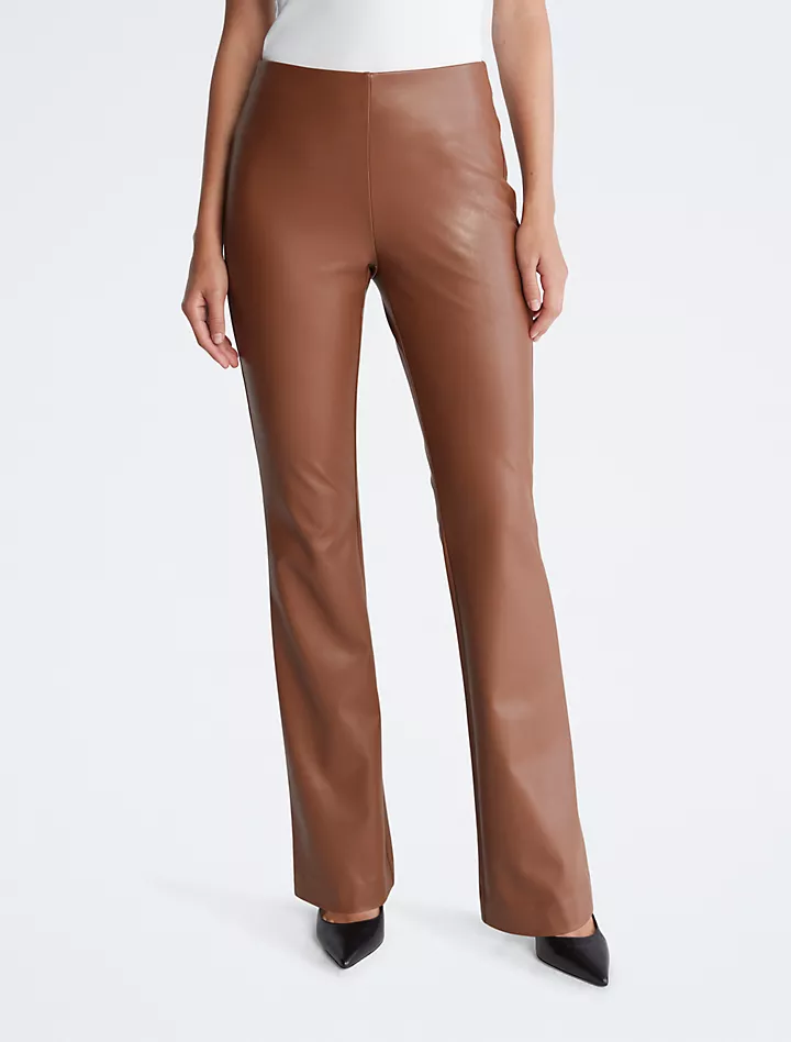 Расклешенные брюки из искусственной кожи Calvin Klein
