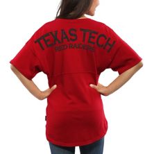Женская красная футболка оверсайз Texas Tech Red Raiders Spirit из джерси Spirit Jersey